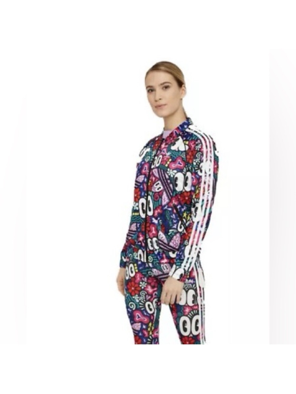 Adidas x Hattie Stewart.  Vibrant Multicolor Graphic Track Jacket & Leggings Set
